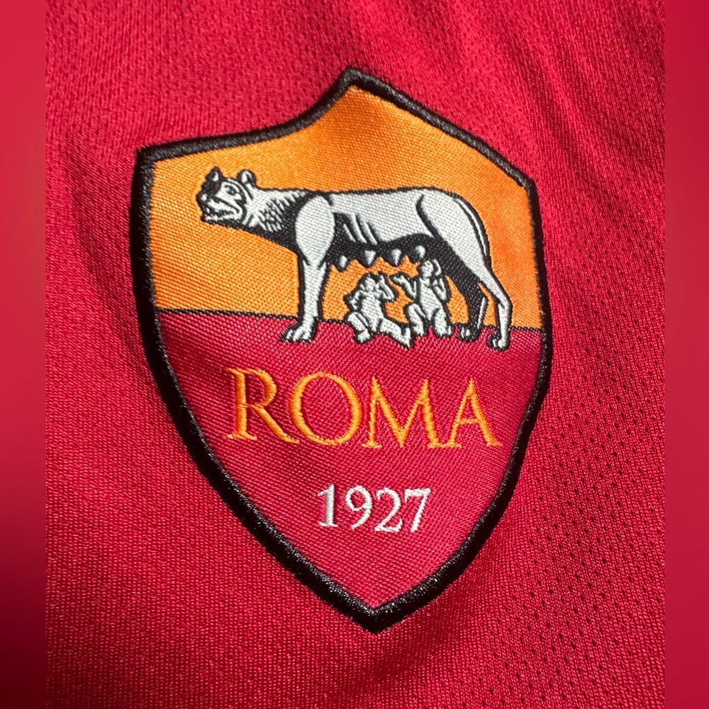 Roma Mens soccer jersey with collar - Red size small.  Totti 10 Nike - Picture 3 of 7